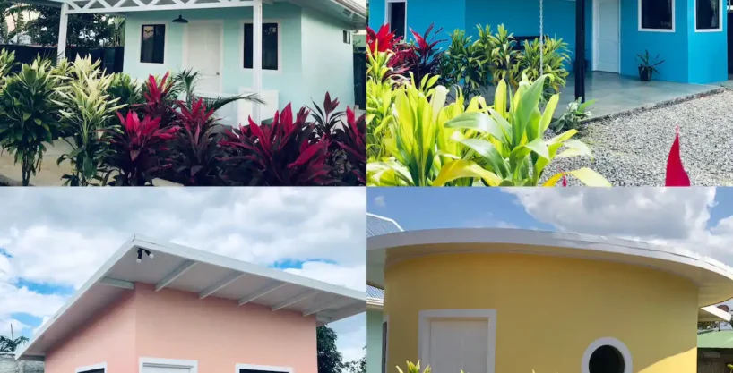 Aerial view of private villa with four rental bungalows and Arenal Volcano in La Fortuna Costa Rica la fortuna costa rica real estate agent arenal volcano hot springs income property airbnb