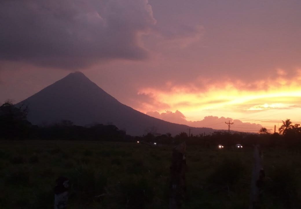 Evening volcano view with colorful sky over Arenal – Tropical Glow Costa Rica