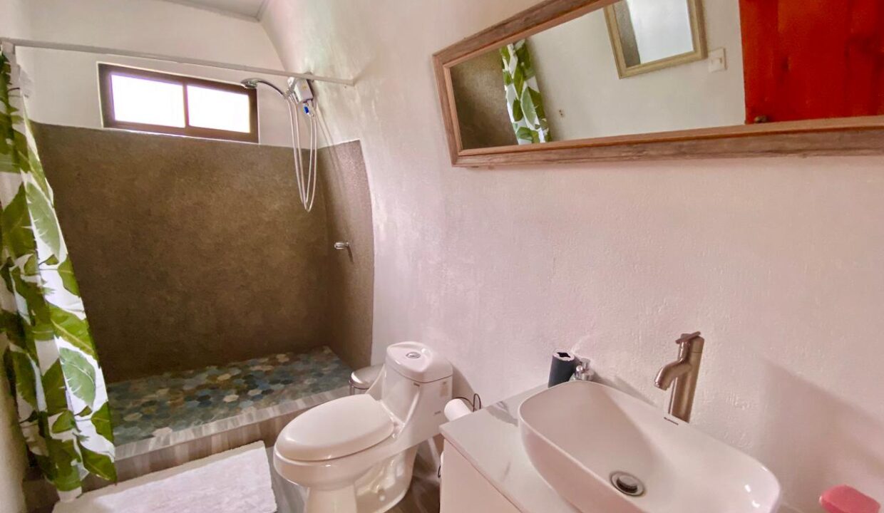 Costa Rica container home bathroom for sale near Arenal Volcano, upgraded by Tropical Glow