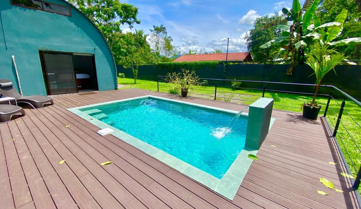 Costa Rica real estate with pool and volcano views near La Fortuna, exclusive Tropical Glow listing