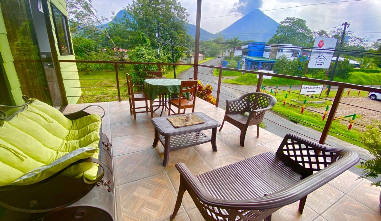 Spacious covered terrace with Arenal Volcano views in La Fortuna Costa Rica