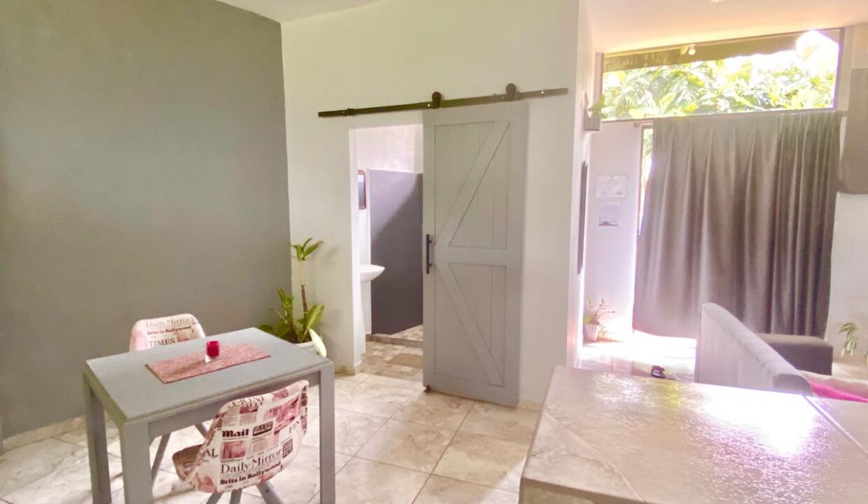 Fully furnished studio with open layout and private bathroom in La Fortuna Airbnb unit
