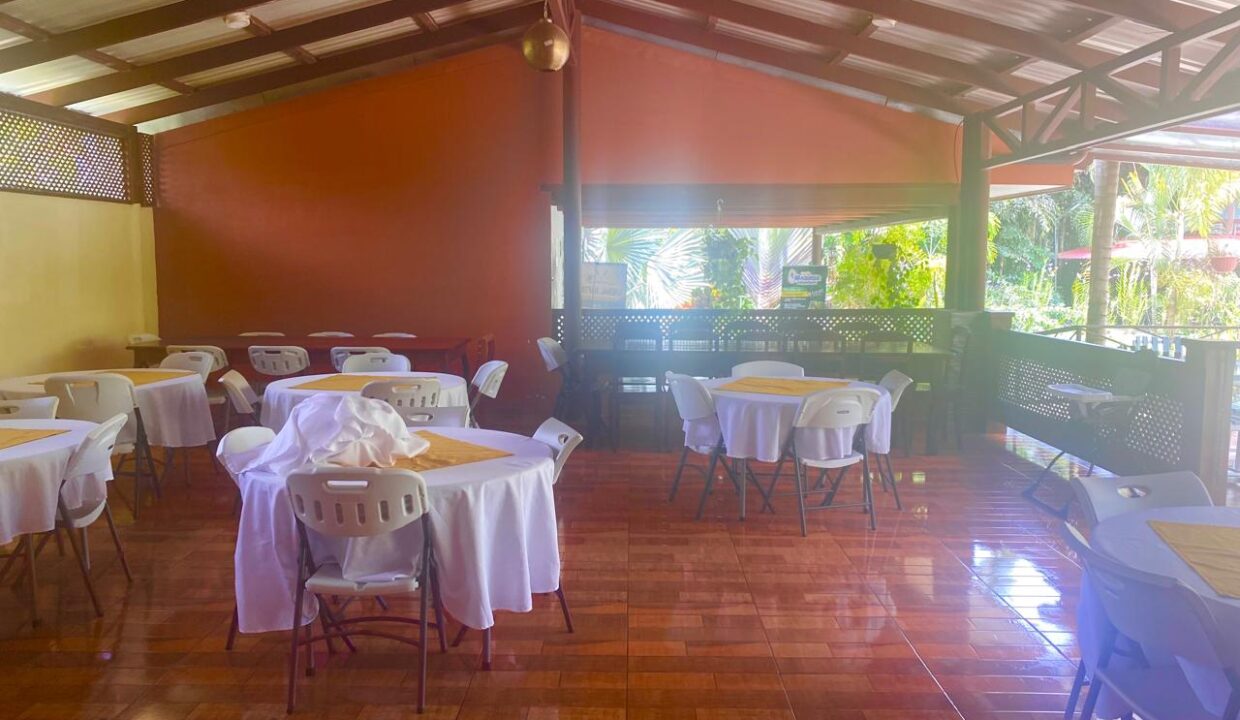 Tropical Glow - Guest dining area of hotel for sale in La Fortuna Costa Rica real estate near Arenal Volcano