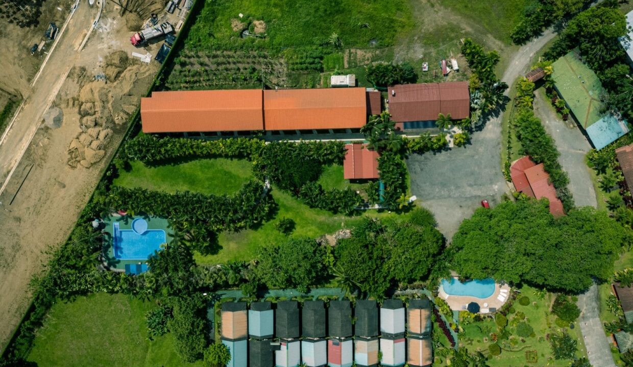 Hotel layout aerial in La Fortuna near Arenal Volcano
