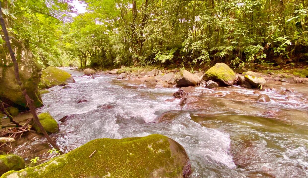 Private river access on gated land in La Fortuna Costa Rica – perfect for eco-lodge, Airbnb, or retreat tropical glow