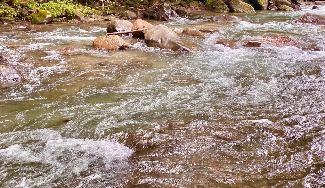 Riverfront section of real estate property near La Fortuna hot springs and Arenal Volcano