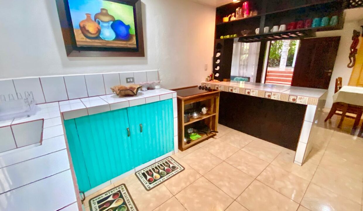 Rainforest View Bar Counter at La Fortuna Airbnb Kitchen