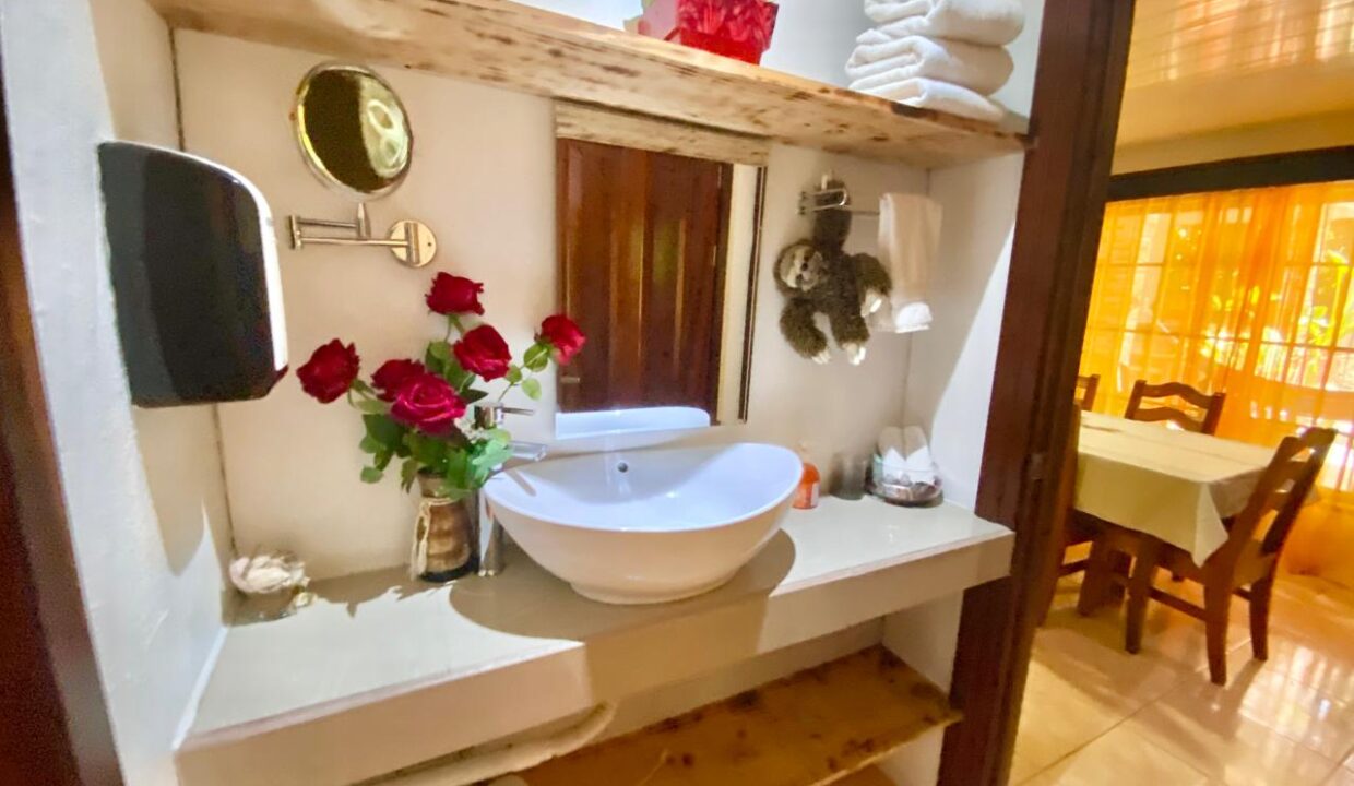 Elegant bathroom design at Jauuri income property near La Fortuna
