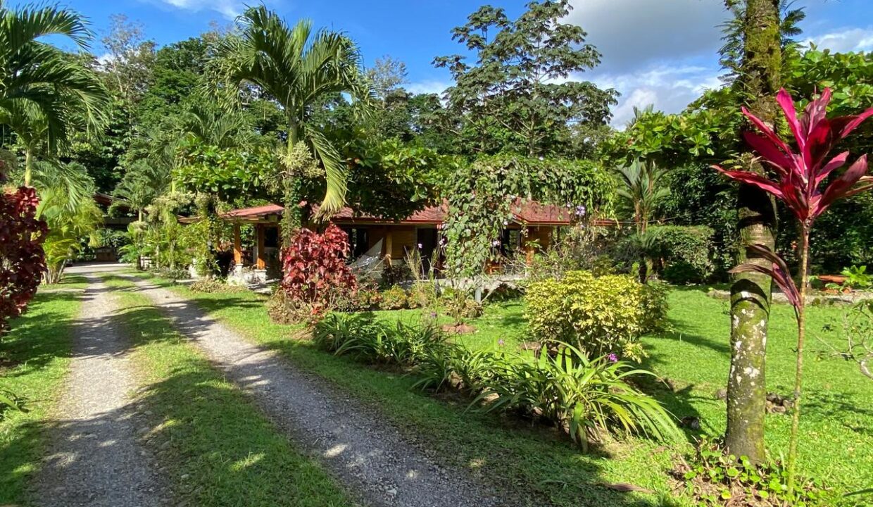 Pathway leading to peaceful cabins in Costa Rica jungle property near Arenal Volcano