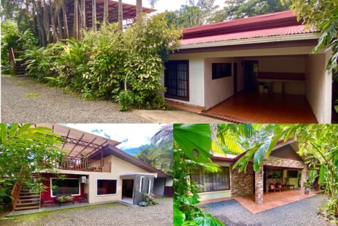 Multiple homes with tropical landscaping, ideal for multi-unit investment property in La Fortuna, Costa Rica.