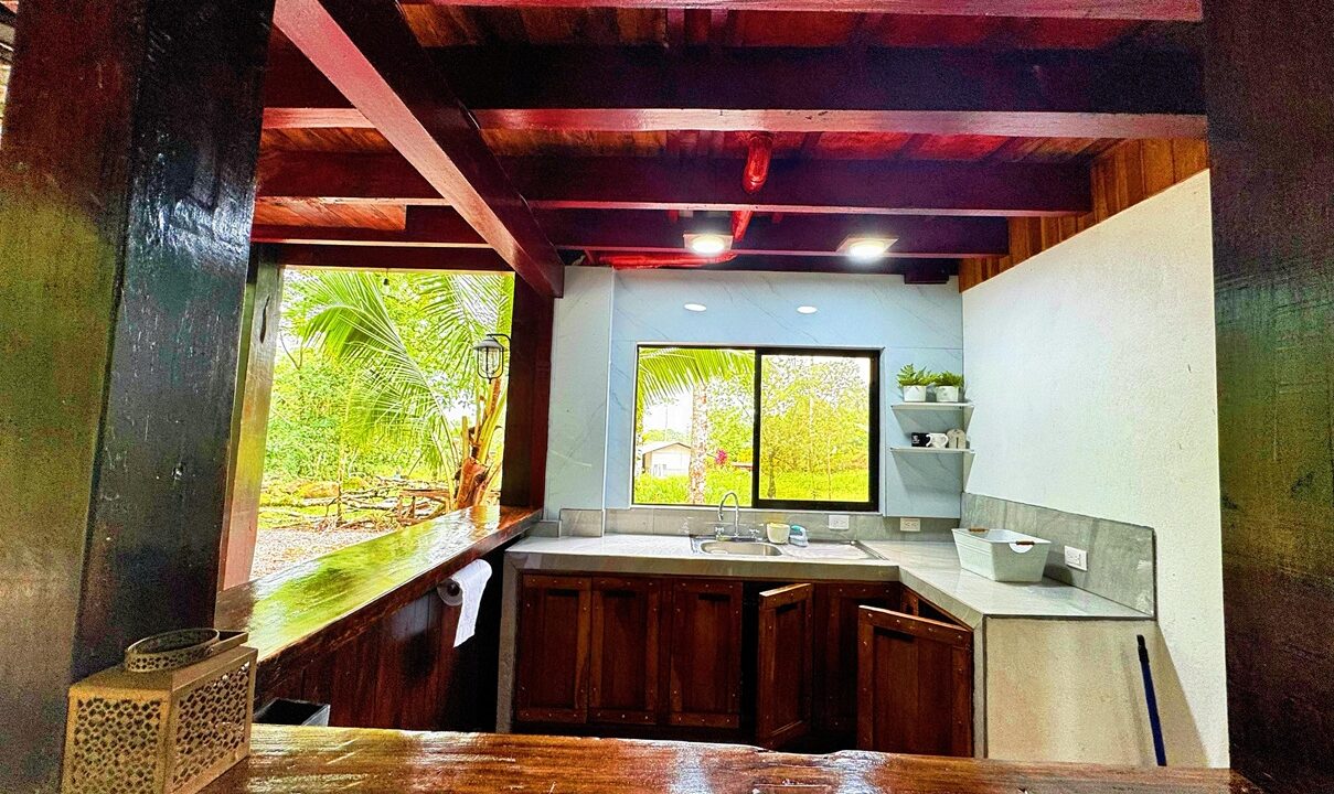 Outdoor Kitchen in Costa Rica real estate listing with wood finishes, located near La Fortuna and Ciudad Quesada, perfect for nature living.